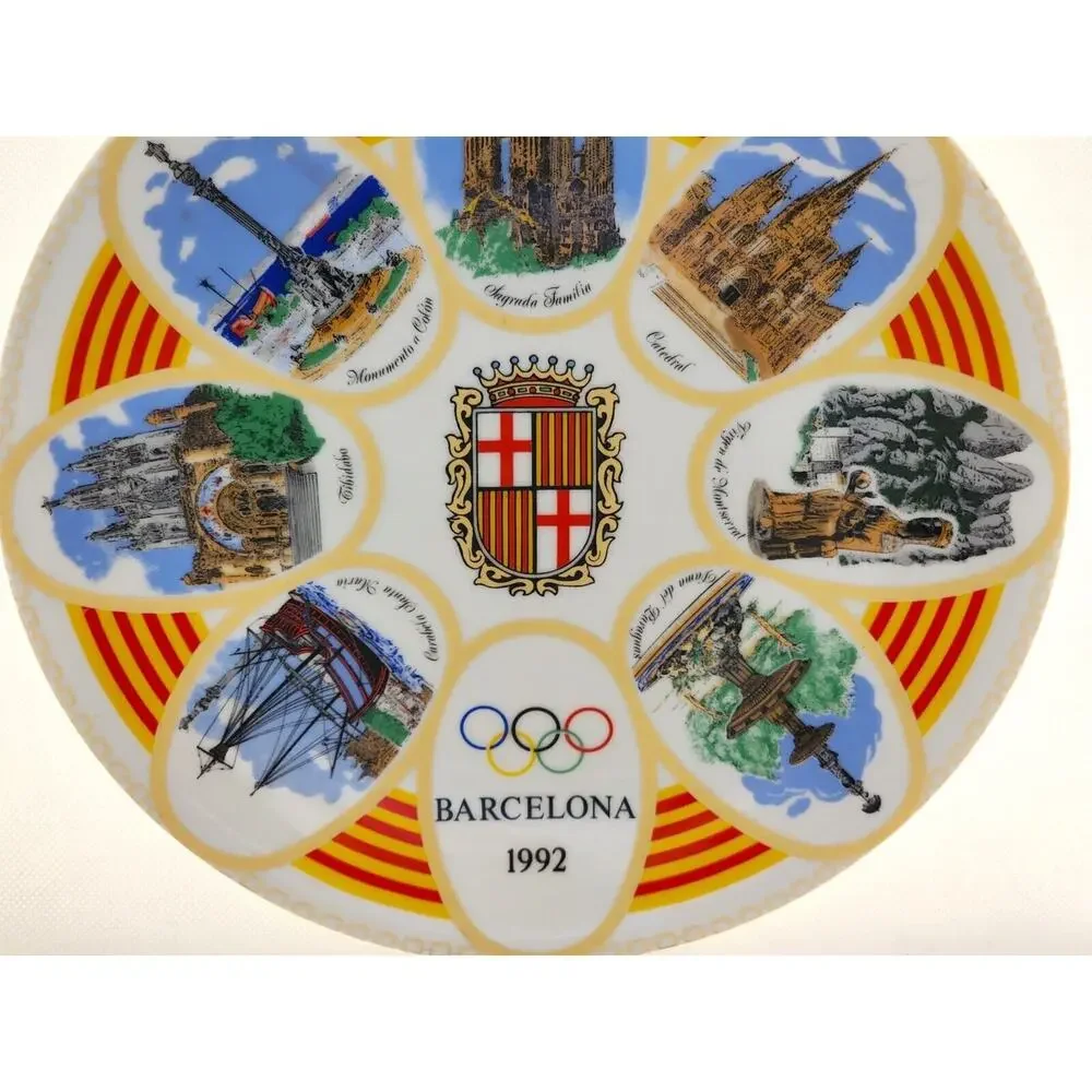 Barcelona 1992 Olympics Commemorative Souvenir Plate Sagrada Familia Spain 9.5
